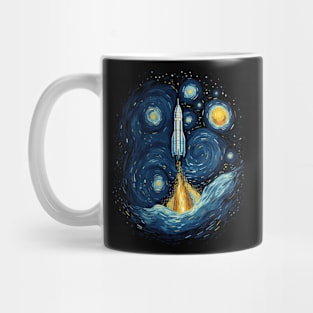 Starry Night Rocket Launch Space Gifts Science Gifts Space Mug